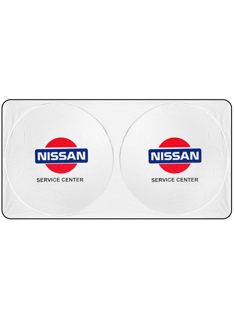 Nissan Car Windshield Sun Shade, Foldable UV Rays and Heat Protector, Reflective Sun Visor, Keeps Vehicle Cool, Universal Fit, Easy Installation - NISSAN  - Image 3