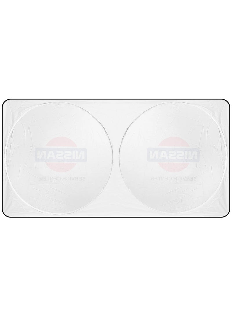 Nissan Car Windshield Sun Shade, Foldable UV Rays and Heat Protector, Reflective Sun Visor, Keeps Vehicle Cool, Universal Fit, Easy Installation - NISSAN  - Image 4