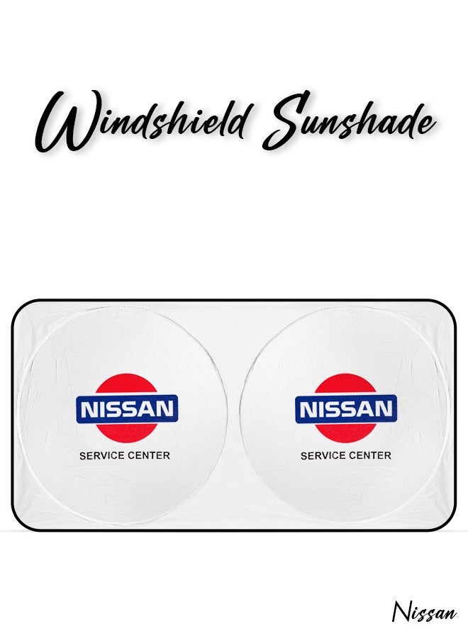 Nissan Car Windshield Sun Shade, Foldable UV Rays and Heat Protector, Reflective Sun Visor, Keeps Vehicle Cool, Universal Fit, Easy Installation - NISSAN  - Image 2