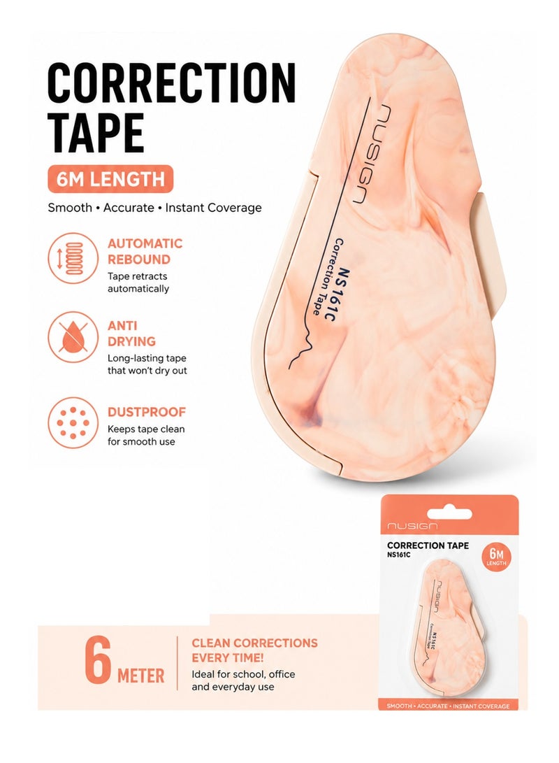 NUSIGN 1-Piece Correction Tape 6 Meter Length - Image 1