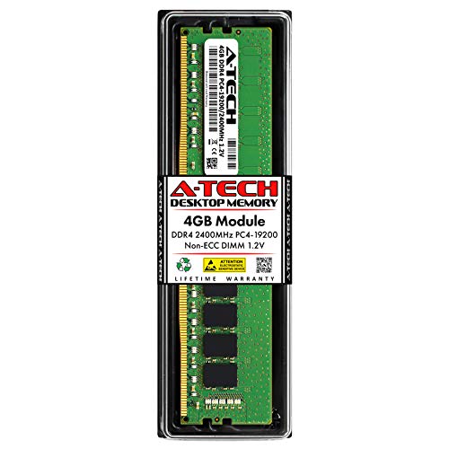 A-TECH ذاكرة رام A-Tech 4GB DDR4 2400 MHz UDIMM PC4-19200 (PC4-2400T) CL17 DIMM غير ECC لسطح المكتب - Image 1