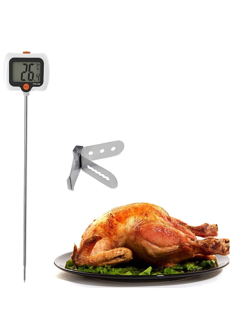SYOSI Instant Read Digital Thermometer with Pot Clip for Candy Turkey BBQ Tall pots Beef Lamb Meat Food Cooking - Image 1