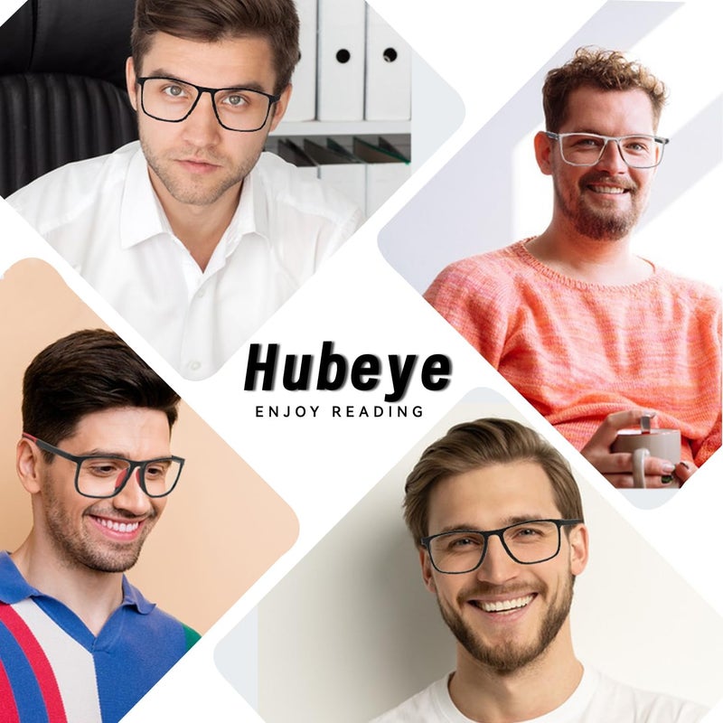 Hubeye TR90 Sports Reading Glasses for Men and Women Good Square Comfortable Flexible Anti-Blue Computer Glasses High Quality Comfortable Reading Aid - Image 2