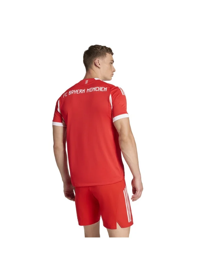 adidas قميص رجالي أحمر قصير الأكمام