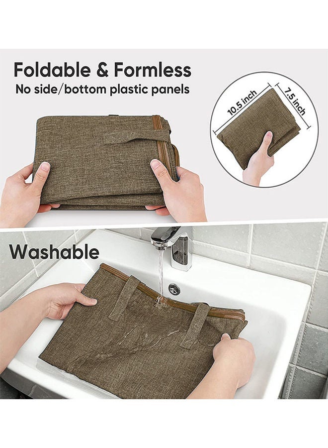 عبوة من 2 حقيبة تخزين بطانيات كبيرة باللون البني مقاس 60x45x26 سم - Image 2