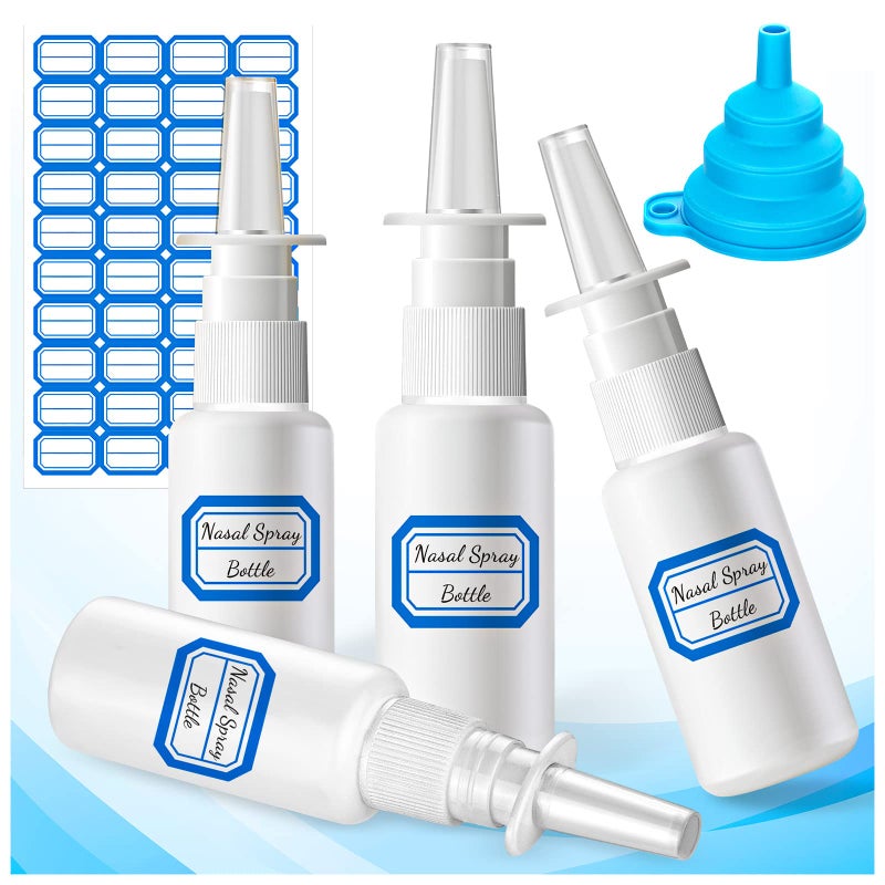 ZHWKMYP ZHWKMYP 6 Pcs Nasal Spray Bottle Small Premium Empty Nose Spray Bottle Refillable Fine Mist Sprayers Atomizers with Funnels and Labels
