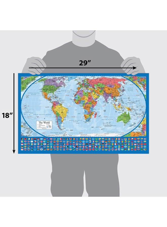 Palace Learning Equal Earth World Map Poster - map design shows continents at true relative size. (LAMINATED, 18” x 29”) - Image 2