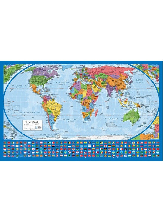 Palace Learning Equal Earth World Map Poster - map design shows continents at true relative size. (LAMINATED, 18” x 29”) - Image 1