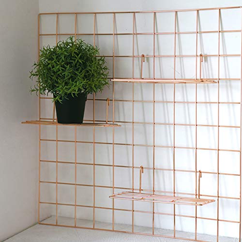 GBYAN Wall Grid 2 Pack Wire Photo Grid Panels Metal Picture Rack Wall Organizer for Memo, Photo Display, 25.6" x17.7 Each Grid Panel - Image 4