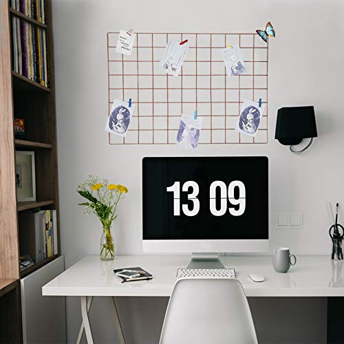 GBYAN Wall Grid 2 Pack Wire Photo Grid Panels Metal Picture Rack Wall Organizer for Memo, Photo Display, 25.6" x17.7 Each Grid Panel - Image 5