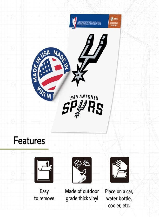 Desert Cactus San Antonio Spurs Sticker NBA Officially Licensed Vinyl Decal Laptop Water Bottle Car Scrapbook (4 Inch) - Image 4