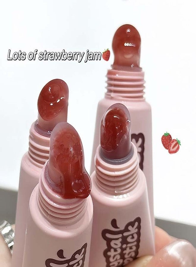 Cappuvini Crystal Lip Glaze | Transparent Jelly Texture | Long Stay with Lip Care Benefits | Adorable Keychain Packaging | Long-Lasting Lip Glaze with Glossy Finish | Light Pink & Purple Shades for Women | Korean Style Makeup for Girls & Teens (01# Strawberry Jam, 8.5g) - Image 5