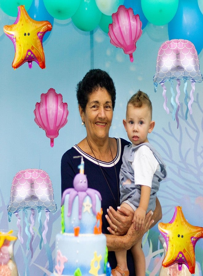 Chictry 6 PCS Sea Animal - Starfish Shell Jellyfish Balloons for Baby Shower Birthday Ocean Themed Party Decoration Supplies - Image 4
