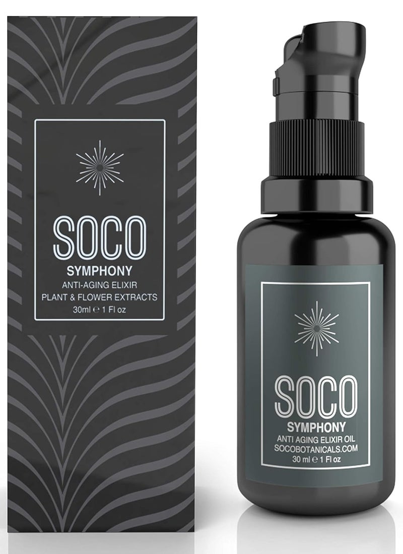 Face Oil Serum  Anti Aging Organic Elixir for Face and Eyes with Sea Buckthorn Argan Rosehip  CoQ10 Neroli  Immortelle Essential Oil Blend