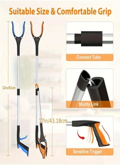 AROAQ Reacher Grabber tool 32 Inch Garbage Picker Gripper Lightweight Heavy Duty Elderly Grabbing Tool with 360° Rotating Clip  - Image 3