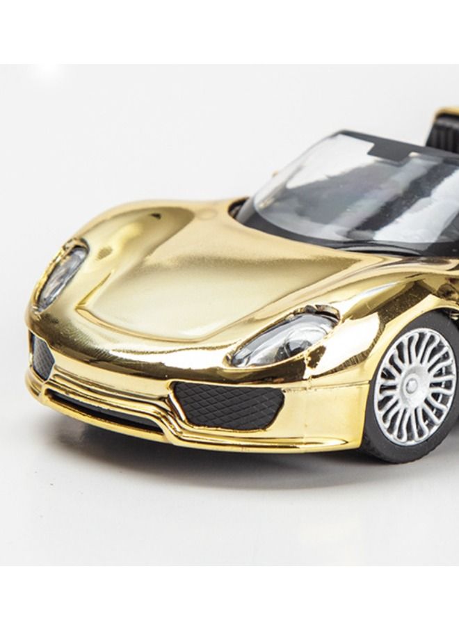 1/32 Golden Porsche 918 Model Car, Convertible Sports Car Model, Zinc Alloy Pull Back Toy Car, Alloy Collectible Toy for Kids Boy Girl Gift  - Image 3