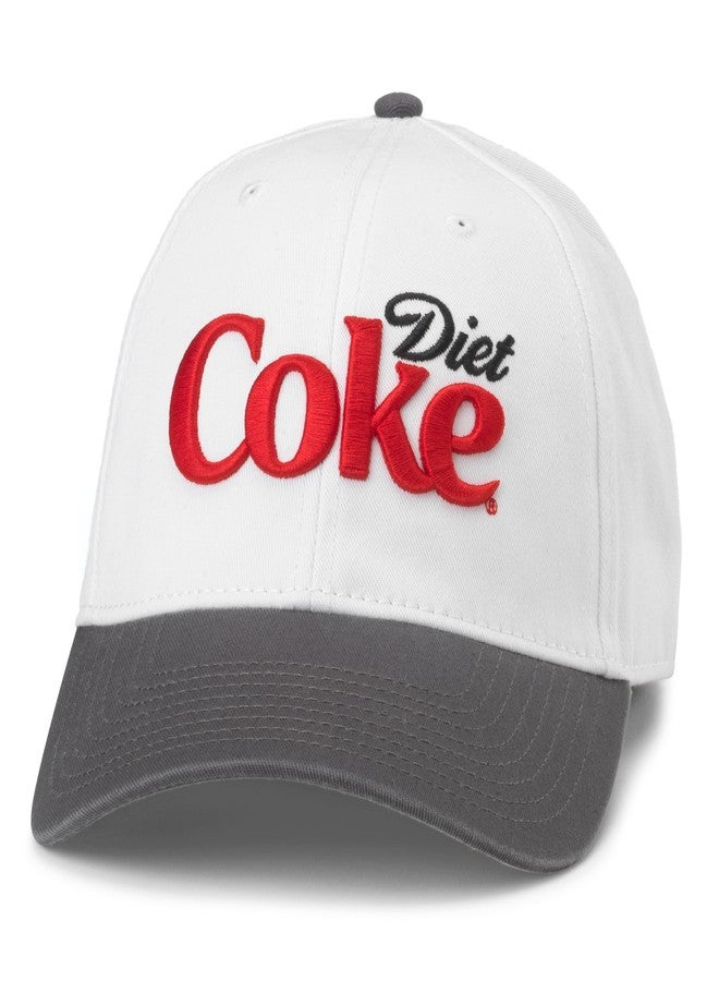 الإبرة الأمريكية قبعة بيسبول قابلة للتعديل من AMERICAN NEEDLE Diet Coke Coca Cola مرخصة رسميًا (20001A-DCOKE-WHGY) - Image 1