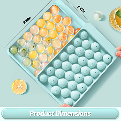 VEHHE Ice Cube Tray,3 Pack Round Ice Cube Mold for Freezer with Lid,1.2IN*99PCS Circle Ice Ball Maker Mold, BPA Free Sphere Ice Cube Mold for Cocktail Whiskey Tea Coffee(Blue) - Image 4