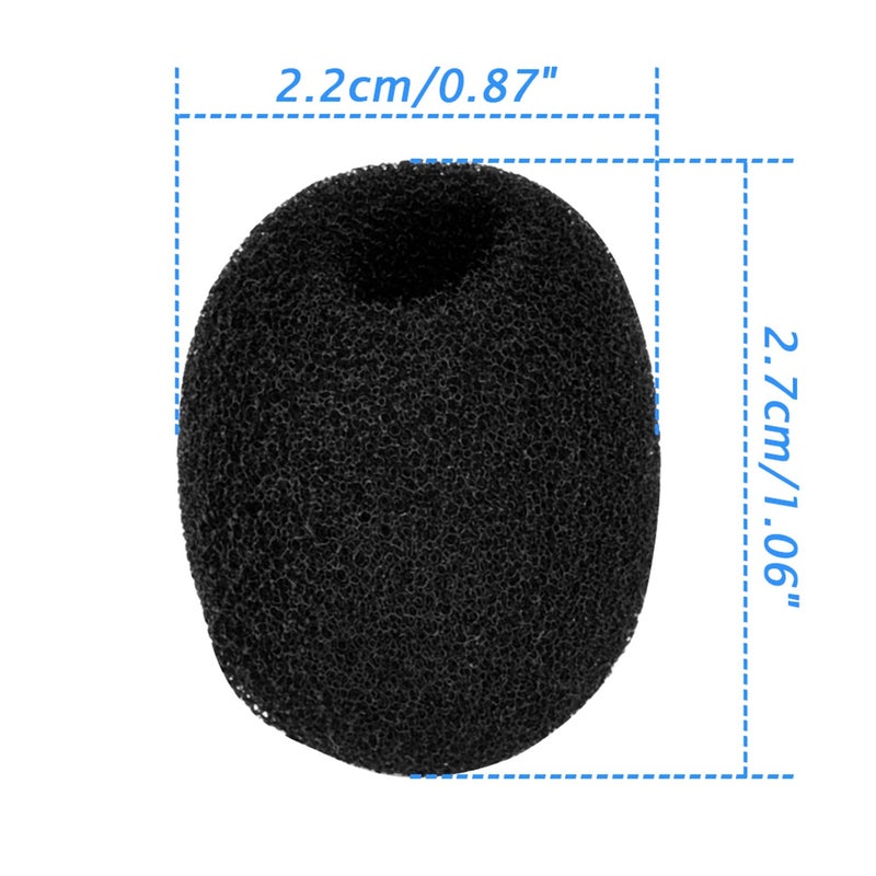 eBoot 5 Pack Mini-size Lapel Headset Microphone Windscreen, Black - Image 3