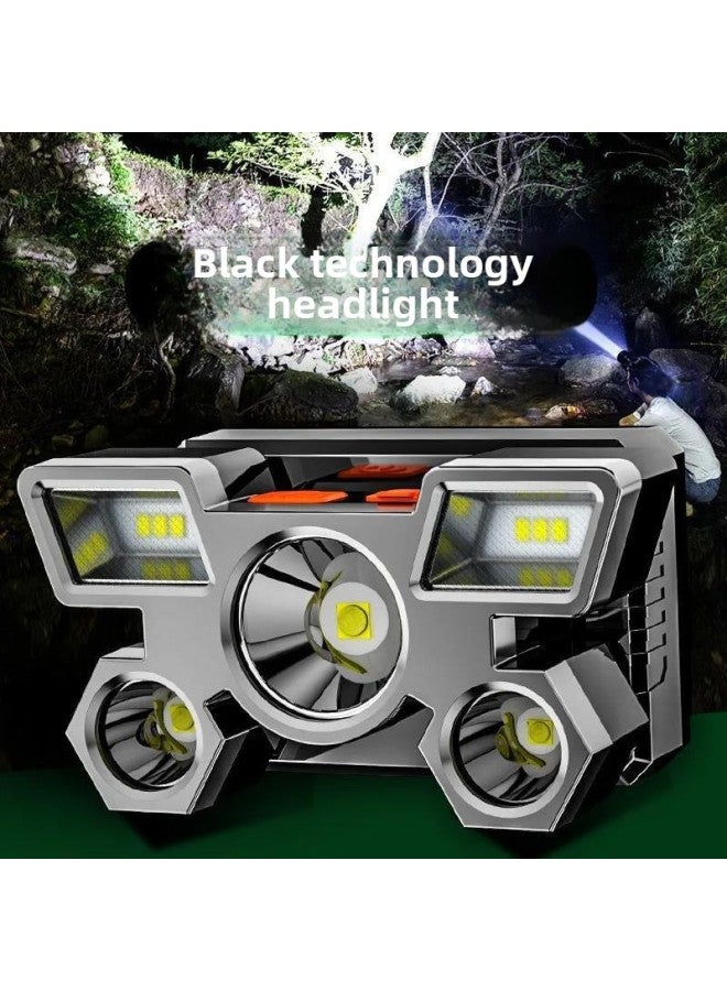 LED Headlamp Strong Light Charging Super Bright Led Five-core Outdoor Long-range Night Fishing Lamp Head-mounted Miner's Lamp Flashlight 