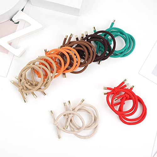 DealEachDay 56 Pieces Hair Tie Elastics Knotted Hair Ties Ponytail Holders for Women for Women Girls, 14 Colors - Image 5