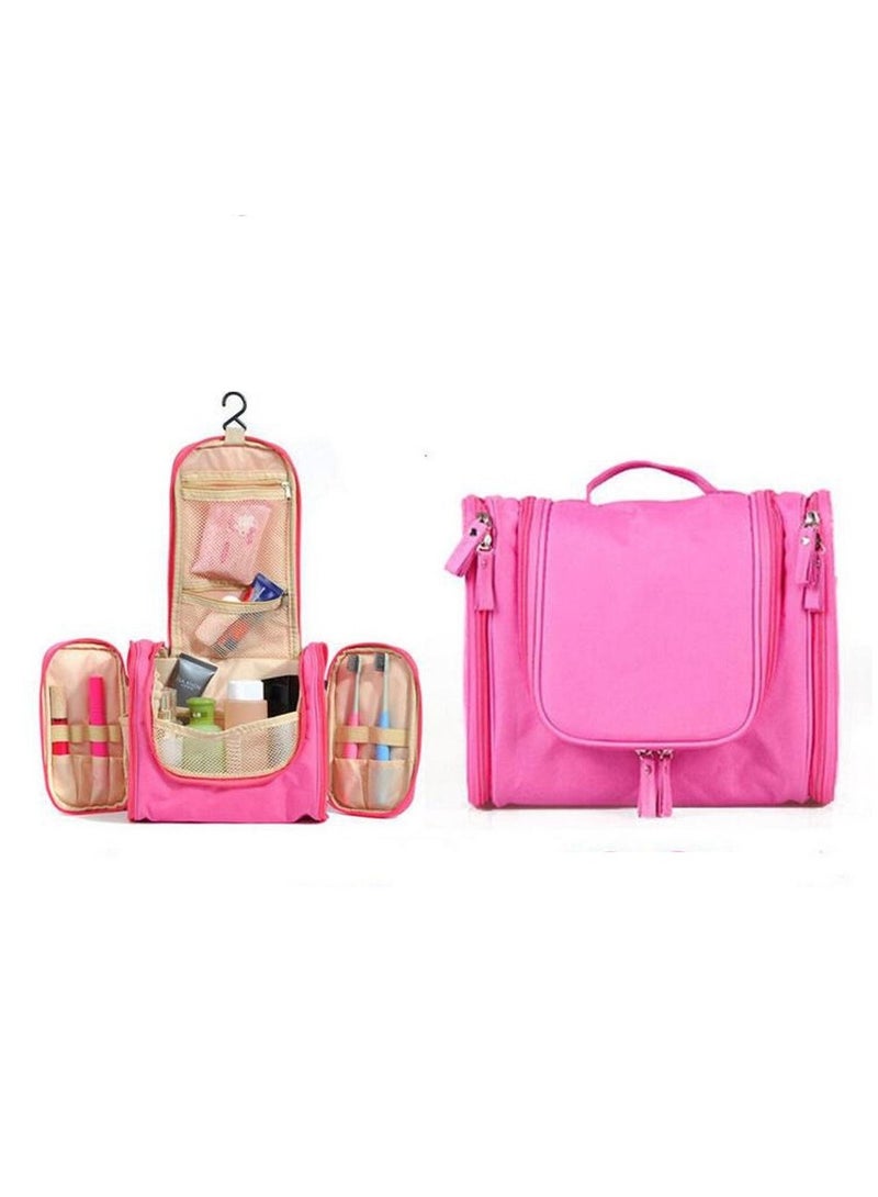 Men Women Travel Wash Bag Toiletry Organizer Pouch Shaving Cosmetic Make Up Case Pink - Image 1
