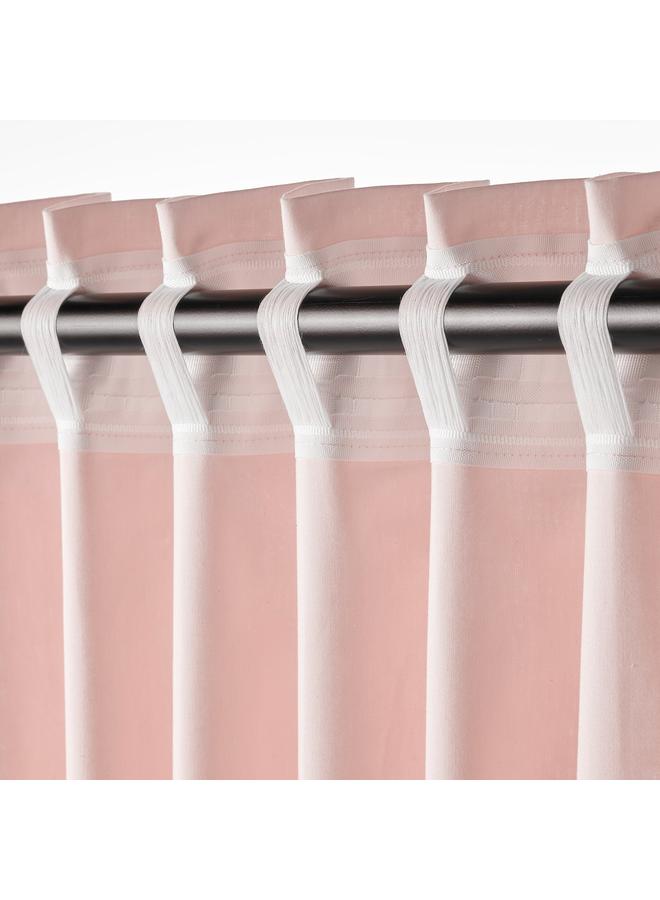 erorex Curtains, 1 pair, with heading tape/pale pink pink, 145x300 cm - Image 4