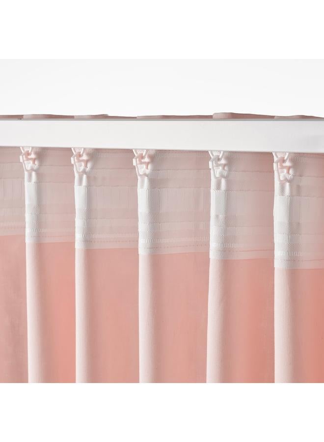 erorex Curtains, 1 pair, with heading tape/pale pink pink, 145x300 cm - Image 3