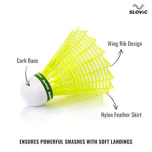 Slovic Shuttlecock Set [Pack of 3] | Badminton Shuttle Cock with Aerodynamic Wing Rib Design | Durable Nylon Feather Cock | Stable Flight & Fast Recovery | Ideal for Indoor & Outdoor Games - Image 4
