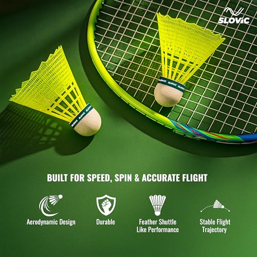 Slovic Shuttlecock Set [Pack of 3] | Badminton Shuttle Cock with Aerodynamic Wing Rib Design | Durable Nylon Feather Cock | Stable Flight & Fast Recovery | Ideal for Indoor & Outdoor Games - Image 3