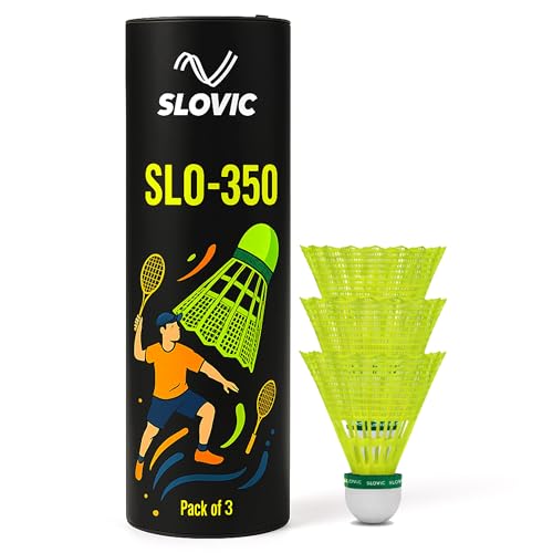 Slovic Shuttlecock Set [Pack of 3] | Badminton Shuttle Cock with Aerodynamic Wing Rib Design | Durable Nylon Feather Cock | Stable Flight & Fast Recovery | Ideal for Indoor & Outdoor Games - Image 1