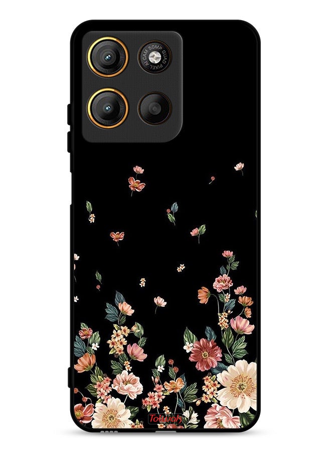 Motorola Moto G15 Protective Case Cover Small Flowers In Bottom