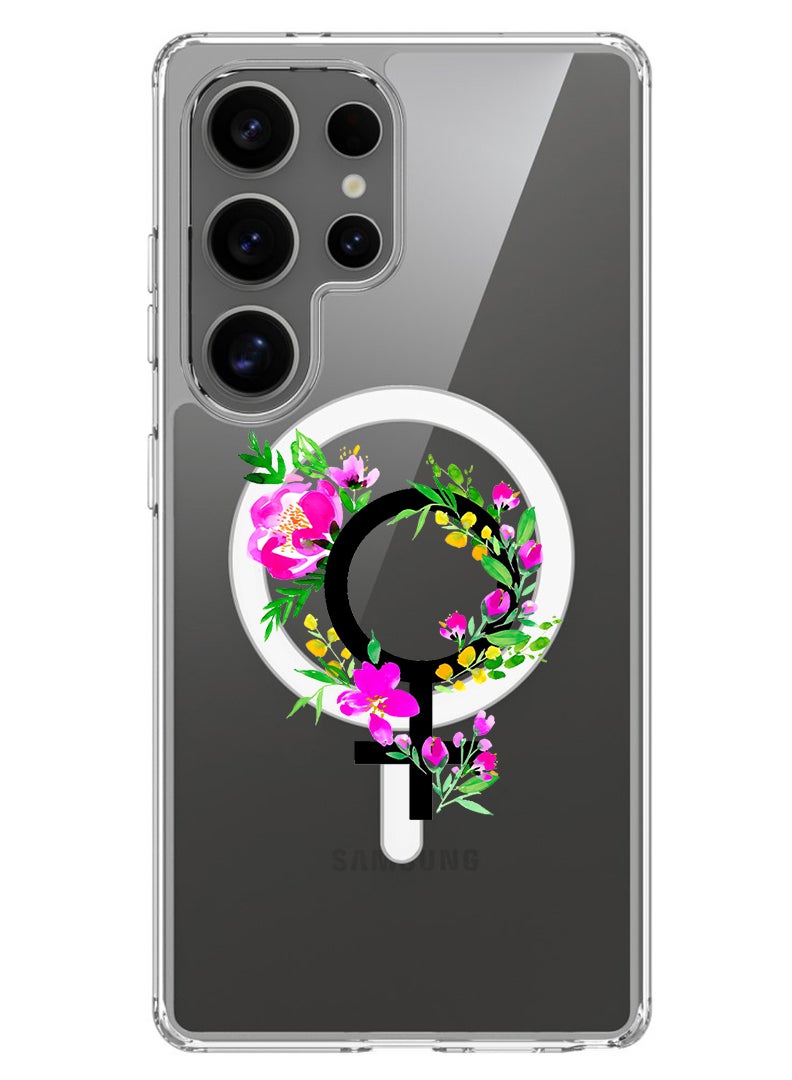 Theodor Magnetic Case for Samsung Galaxy S25 Ultra 6.9-inch Compatible with MagSafe Wireless Charging, Shockproof Phone Bumper Cover womens day floral - Image 1