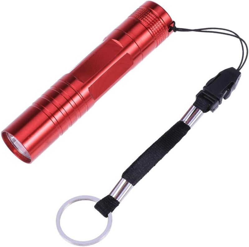 Red Mini LED Flashlight High Lumens Torch for Camping Emergency Keychain - Image 1