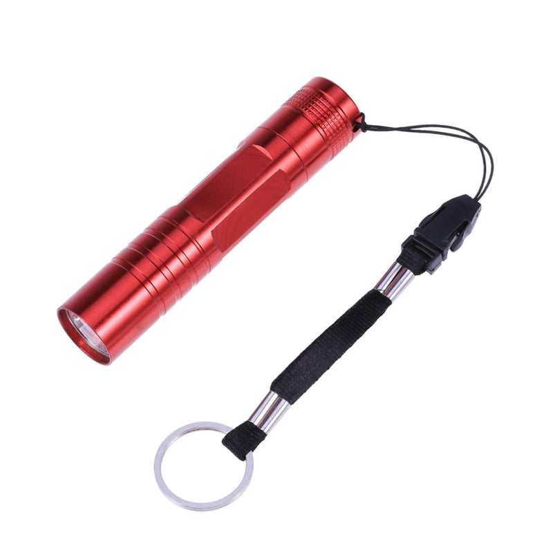 Red Mini LED Flashlight High Lumens Torch for Camping Emergency Keychain - Image 2