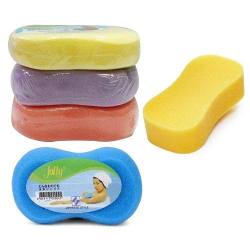 Calitate24 2 Pieces bathing sponges korean body scrub sponge baby bath sponge Ultra Soft & Bouncy deadskin removing sponges with 1 Pomic Stone - Image 2