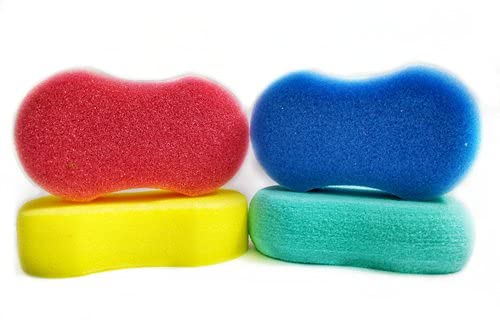 Calitate24 2 Pieces bathing sponges korean body scrub sponge baby bath sponge Ultra Soft & Bouncy deadskin removing sponges with 1 Pomic Stone - Image 3