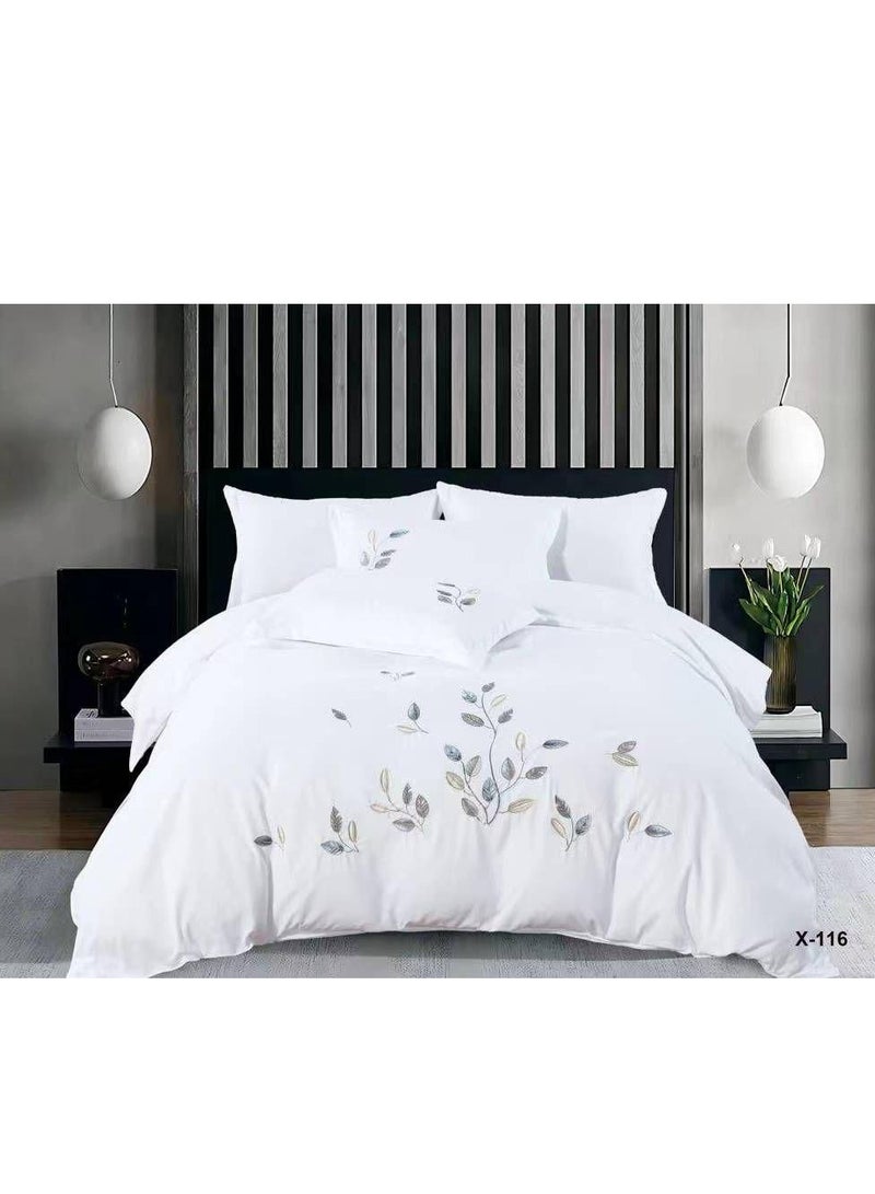 MMM HOME MMM HOME Embroidered 6pcs King size High Cotton Hotel Master Quality Microfiber Bedding Set Comforter/Bedsheet/Pillow covers set  - Image 1