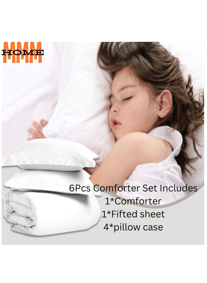 MMM HOME MMM HOME Embroidered 6pcs King size High Cotton Hotel Master Quality Microfiber Bedding Set Comforter/Bedsheet/Pillow covers set  - Image 3