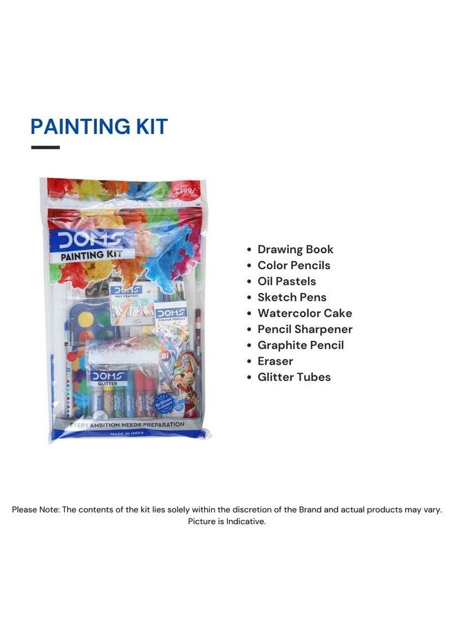 DOMS Painting Kit | Perfect Value Pack | Kit for School Essentials | Gifting Range for Kids | Combination of 9 Painting & Coloring Items Multicolor - Image 2