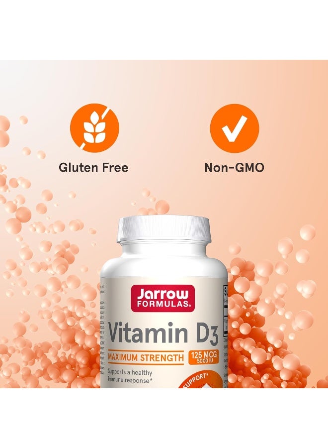 Jarrow Formulas Vitamin D3 125 mcg (5000 IU) - 100 Servings (Softgels) - Bone Health, Immune Support & Calcium Metabolism Support - Vitamin D Supplement - D3 Vitamins - 5000 IU Vitamin D - Gluten Free - Image 5