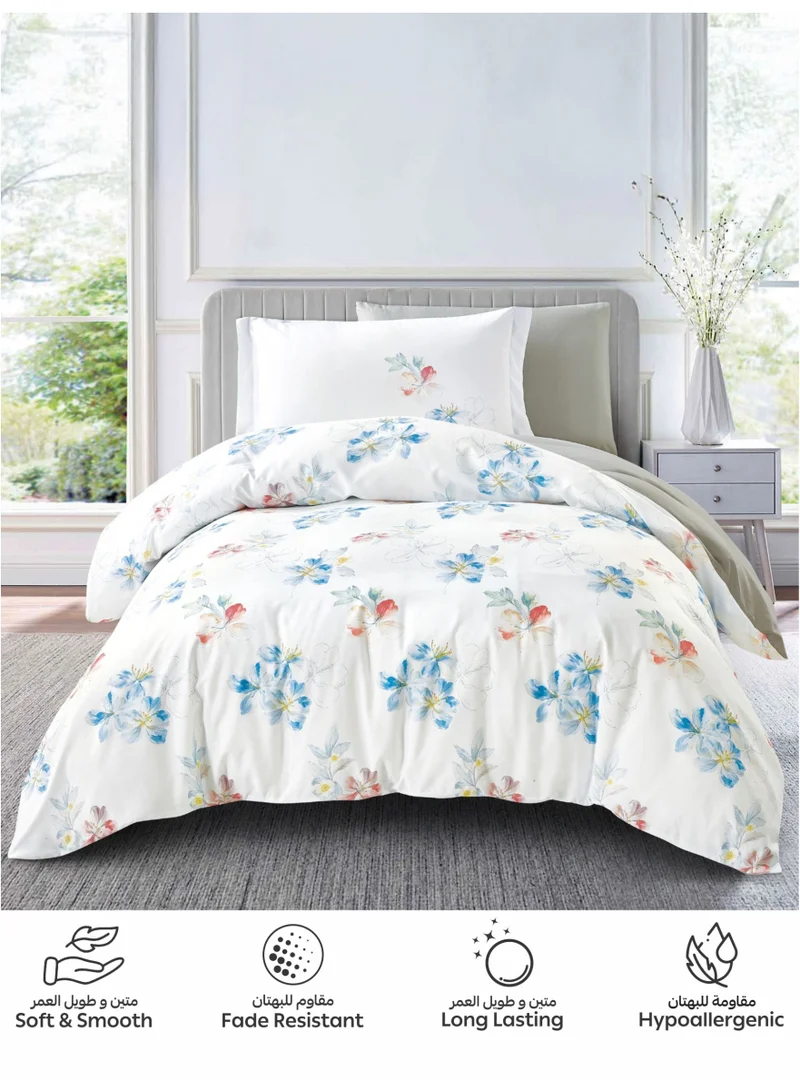 Donetella QUEEN (150x200 cm) Digital Print Duvet cover Set,Queen Size 200x230 cm - 4-Pcs Bed Set, Microfiber - 1 Duvet Cover, 1 Fitted Sheet, 1 Pillow Shams, 1 Pillowcases (Filler Not Include)  | Best Price UAE