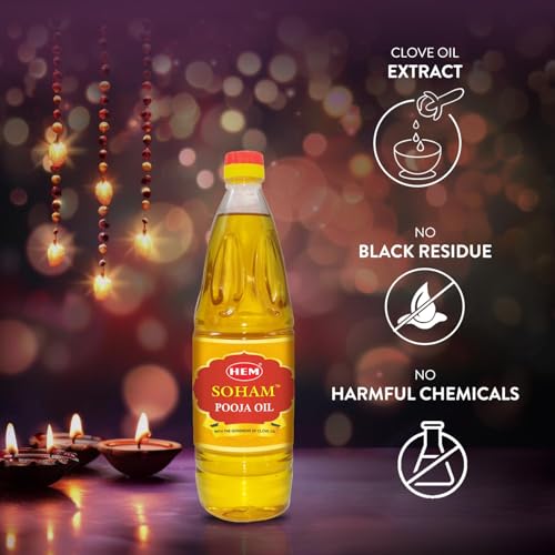 HEM Soham Clove Pooja Oil 900ml, Pack of 2 | Premium Sacred Oil for Rituals, Lighting Diyas & Lamps | Long-Lasting Flame & Pure Aroma | Ideal for Daily Puja, Festivals & Ceremonies - Image 4