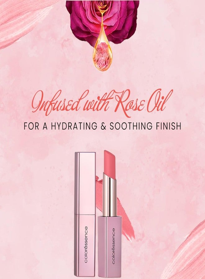 Coloressence Roseate Nudes Long Stay Lipstick for Women| Moisturising & Waterproof | 8 Hours Hydrating Stay| Infused with Rose Oil | 3.3g | RN-1 Barely Brown - Image 2