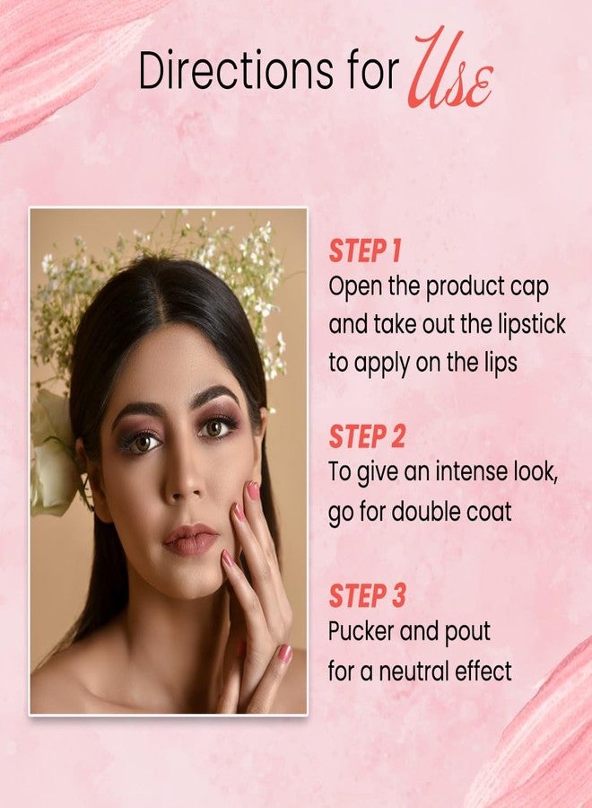 Coloressence Roseate Nudes Long Stay Lipstick for Women| Moisturising & Waterproof | 8 Hours Hydrating Stay| Infused with Rose Oil | 3.3g | RN-1 Barely Brown - Image 1