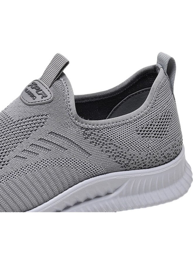 Anglerfish Old Beijing Cloth Shoes Men'S Casual Shoes Spring And Autumn Breathable Dad Shoes Soft Bottom Walking Shoes 34511 Grey 40 - Image 2