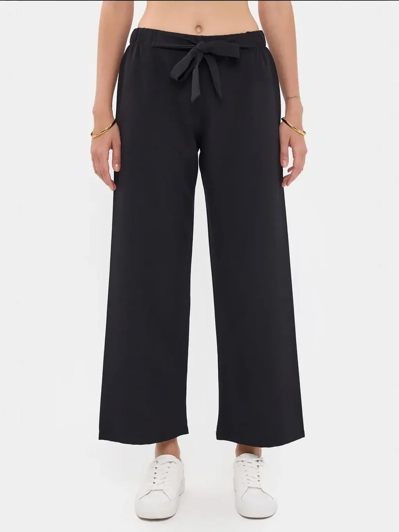 هيكاب بنطلون واسع الساق برباط