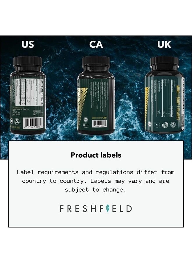Freshfield Naturals - Freshfield Vegan Omega 3 DHA + DPA: Carrageenan Free, Compostable Bottle Made from Plants, Fish Oil Replacement, Carbon Neutral. Supports Heart, Brain, Joint Health (60) - Image 1