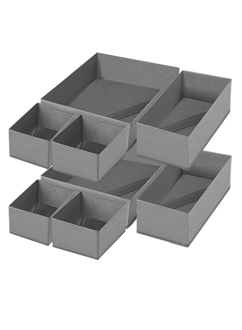 Excefore Clothes Drawer Organizer, Foldable Drawer Organizer for Clothing, Underwear Drawer Organizer, Closet Organizer and Storage Box for Clothes, Underwear, Bras, Ties, Socks (8 Pack) - Image 1