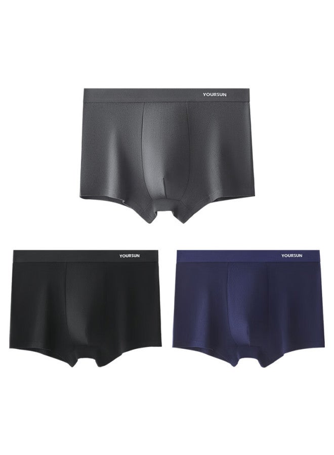 Yiershuang Men's Underwear, 7a Antibacterial, 100% Pure Cotton Gusset, Boxer Briefs, Large Size, Loose Fit, Men's Shorts, 3-pack
